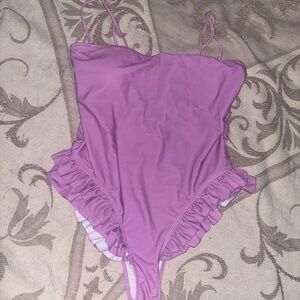 Purple Ruffled Swimsuit